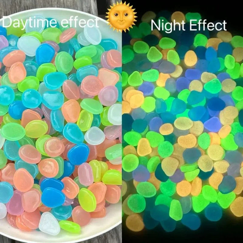 Glow Stone Glow in Dark Garden Pebbles for Sidewalk Garden Terrace Lawn Patio Fish Tank