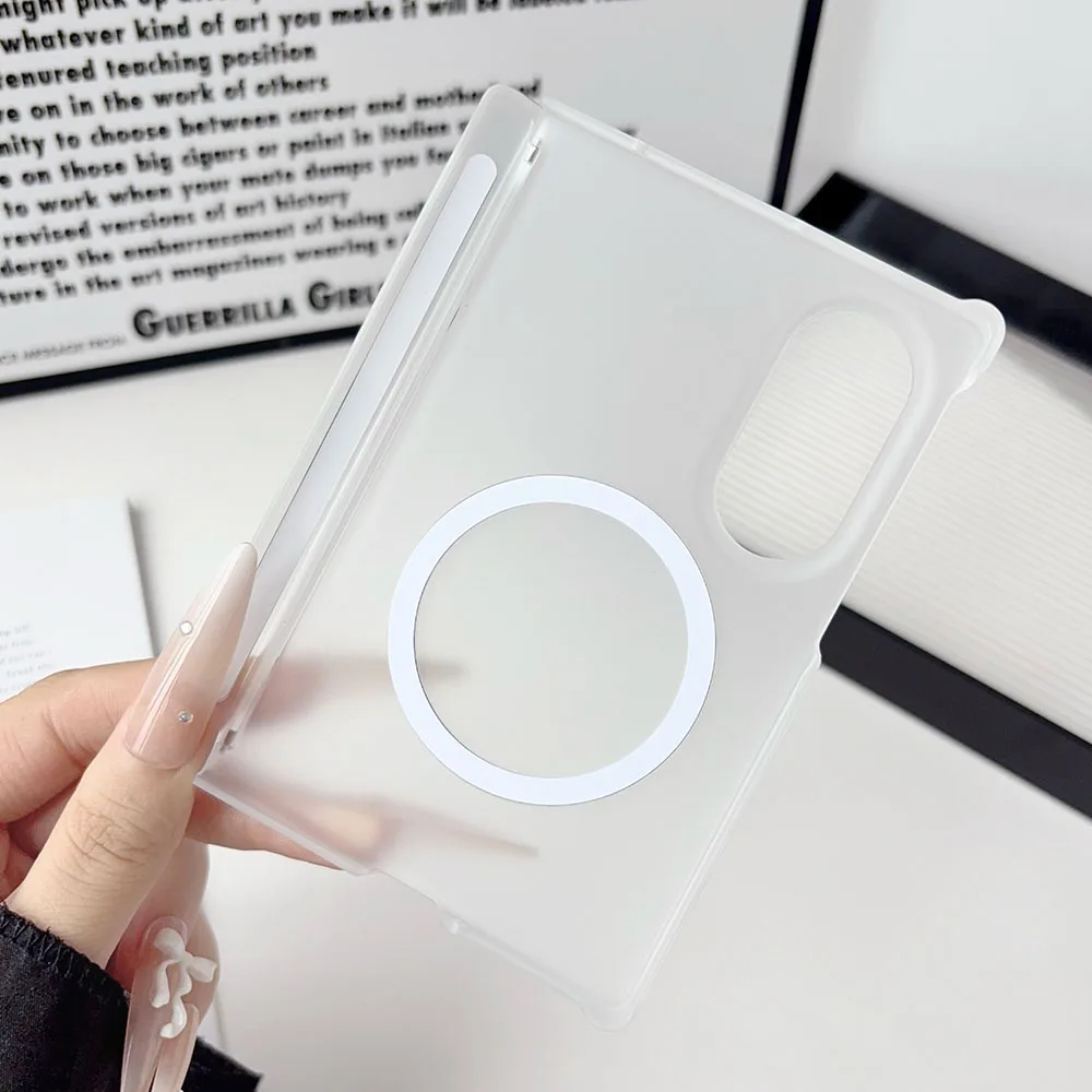 Ultra-Thin Transparent Matte Magnetic Case with Hinge Protection