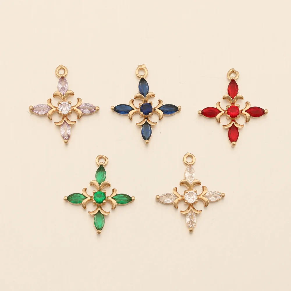 Cordial Design 17*20MM 50Pcs Rhinestone Pendant/Jewelry Findings & Components/CZ Charms/Flower Shape/Hand Made/DIY Jewelry Parts - cordial