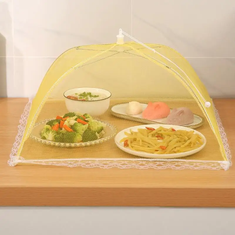 Food Cover for Outdoors Foldable Durable Food Lids for Bowl Plate Anti Mosquito Pop-Up Cover Umbrella Meal Vegetable Fruit