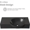 Chateau 30" Right Side Faucet Wall-Mount Bathroom Sink in Matte Black 3