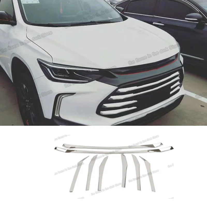 

Stainless Steel Car Front grille Middle Net Strip Trims for Chevrolet Trax Tracker 2019 2020 2021 2022 exterior accessories