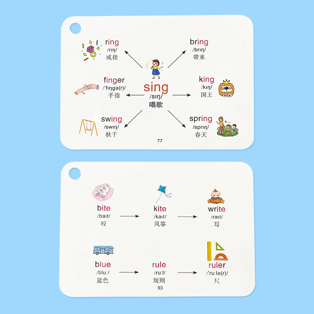 English Root Flashcards Phonetic Symbol English Vocabulary Mind Maps 600 Words Quick Memory Learning for Primary School 6