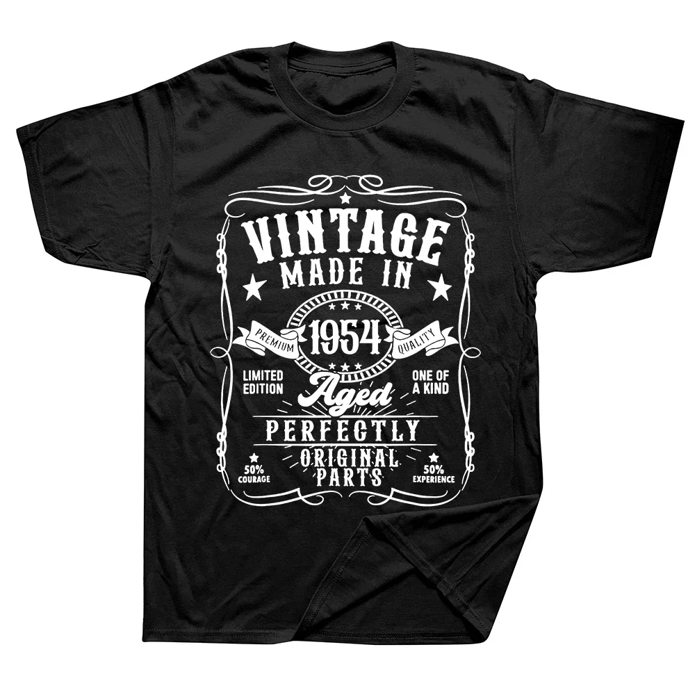 Premium Vintage 71. Geburtstag T-Shirt – 1954, Herren, Baumwolle, Gildan 5000