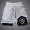 Summer 2-in-1 Shorts Letter Print Double Layer Shorts Gothic Casual Short Pants Summer Y2k Short Pant Running Shorts for Men 5