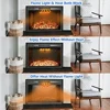 36 Inch Recessed Electric Fireplace Heater with Adjustable Flame and Crackling Sound Attractive Design TV Stands Bookshelves & 2