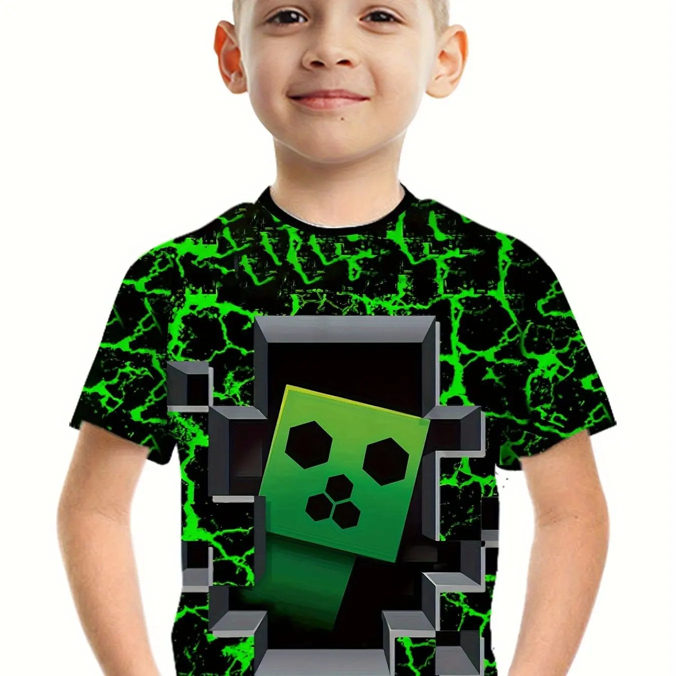 Children's Clothing Boys Tshirt Short Sleeve Children T-Shirt Creative Print Funny Kids Summer Clothes Girl Clothes O-Neck Tops 5