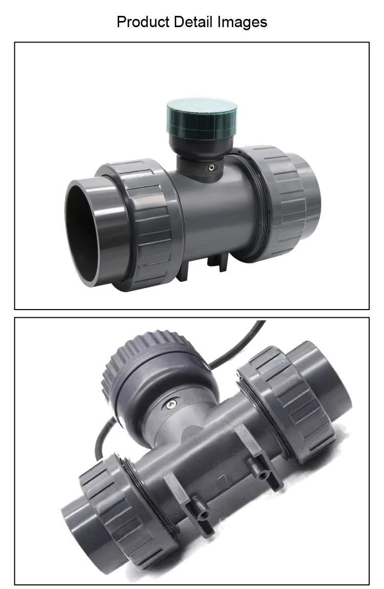 DN15‑80 PVC digital flow meter RS485 Modbus RTU inline pipe-mounted LCD flow met