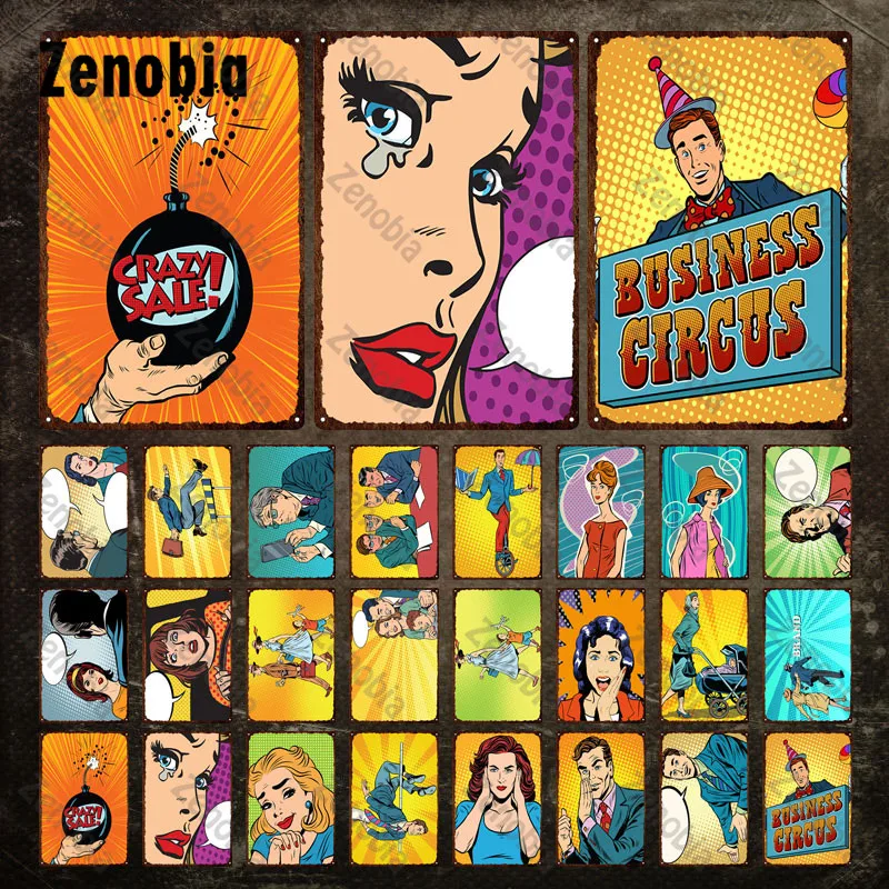 

Pop Style Metal Sign Crazy Sale Business Circus Tin Sign American Vintage Metal Plaque Tin Plate Bar Pub Home Wall Decoration