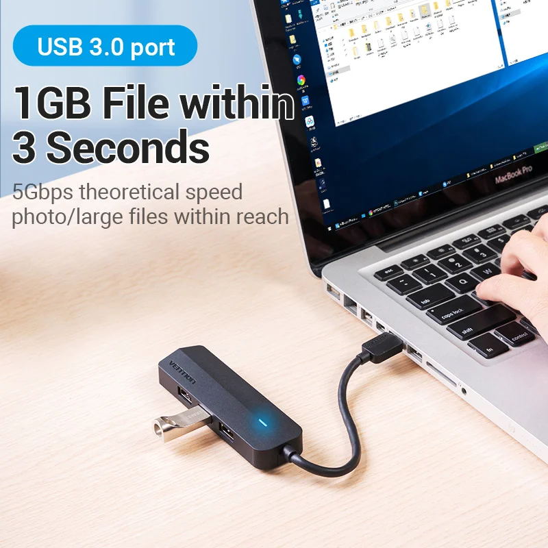 Vention Usb Placa de Som em Externo Placa de Som Usb para 3.5 mm Adaptador de Áudio para Computador Portátil com Fone de Ouvido Microfone Usb 3.0 Hub - Imagem 5