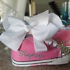 Pink Personalized Name Baby Shoes Boy Girl First Walking Nursery Deco Glitter Customized Baby Shower Sneakers 3
