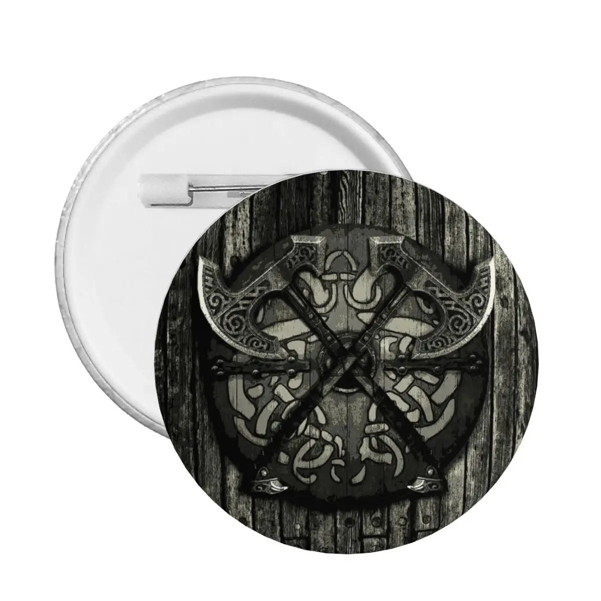 Battle Shield Viking Pin Back Buttons Per Zaino Personalizzabile Viking Valhalla Badge Spille Pinback