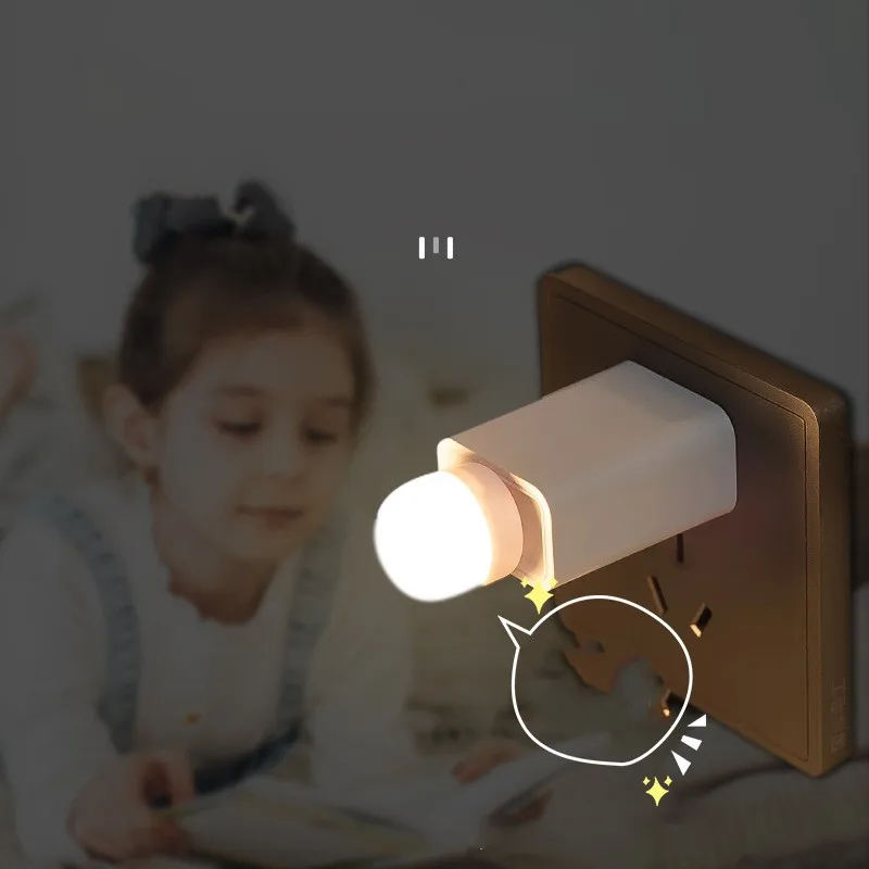 Mini USB Night Light Warm White Eye Protection Book Reading Light USB Plug Computer Mobile Power Charging LED Night Lamp 10pcs mini night light led lamp