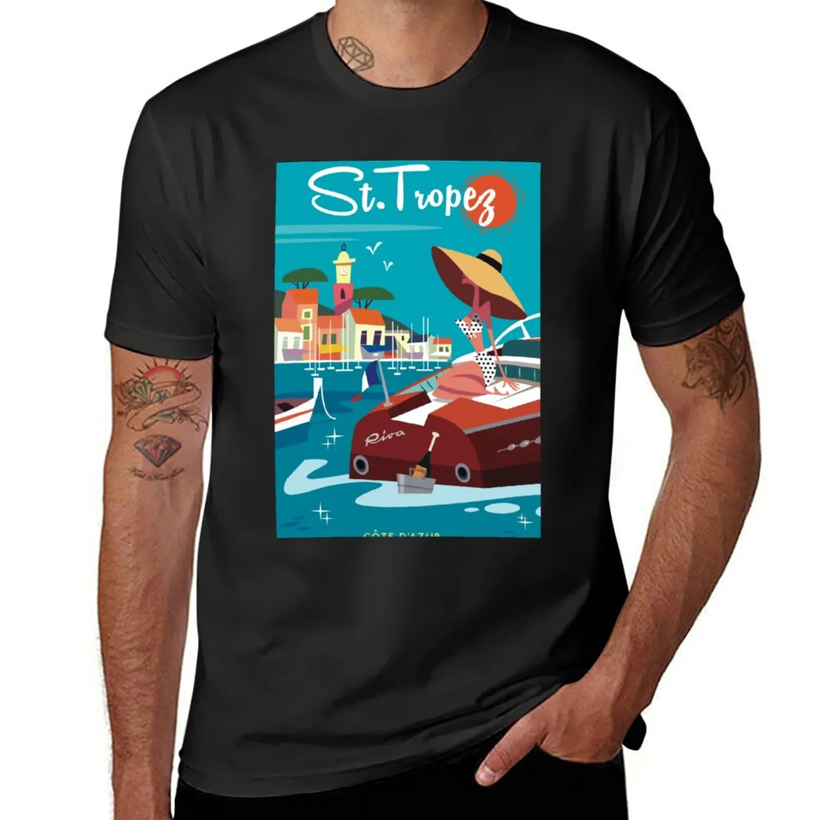 

New Saint Tropez poster T-Shirt custom t shirts design your own quick drying shirt mens clothes