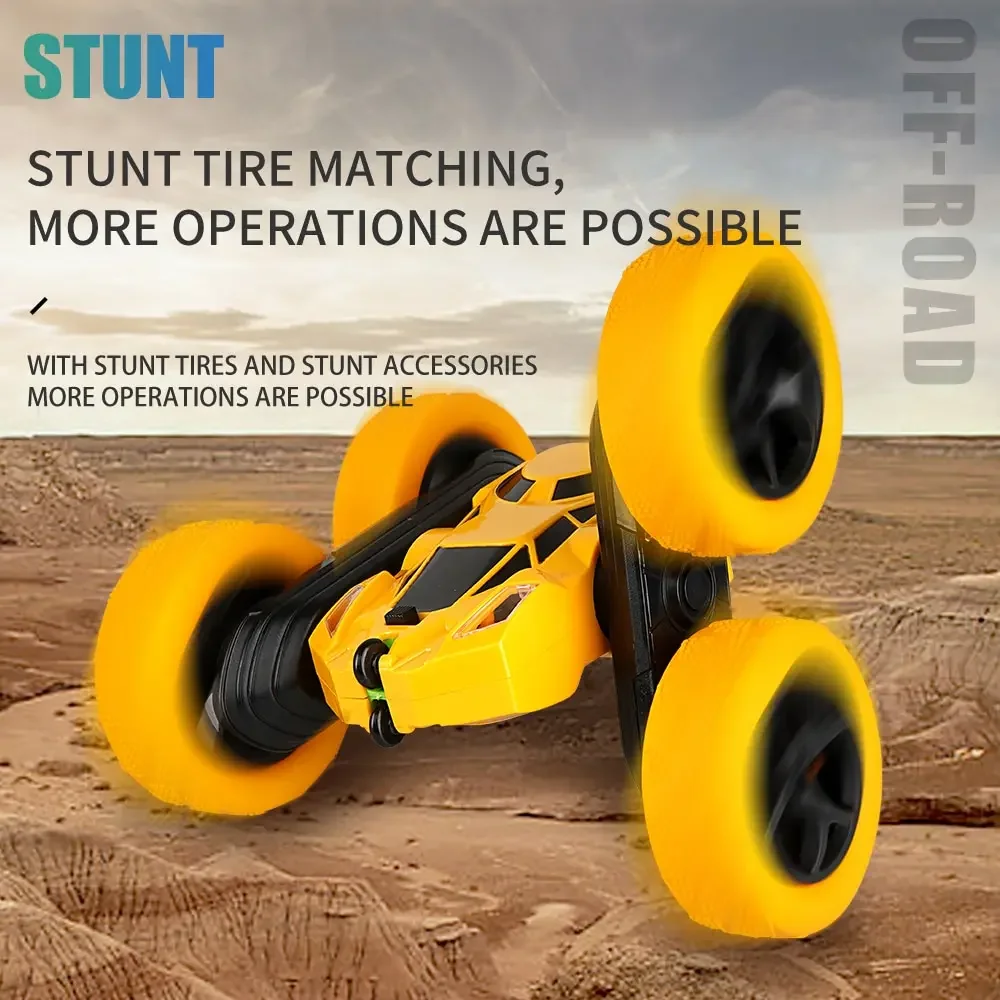 thumbnail image 4 of Coche acrobático RC para niños, doble cara, giro de 360 grados, control remoto de 2,4 G, todoterreno, regalo para niños, adultos y niños, 4 of 6