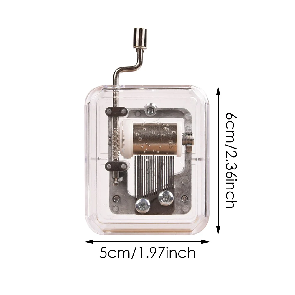 Music Box Mini Music Box Hand Cranking Music Movement Transparent DIY Box For Christmas Gift Merry Christmas A Variety Of