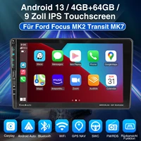 ESSGOO Autoradio Android 13 9" Écran Tactile pour Ford Transit MK7 FOCUS MK2 CarPlay Sans Fil Android Auto 64 Go USB GPS Navigation WiFi Bluetooth FM RDS Mirror Link Lecteur Multimédia 3