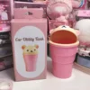 Cartoon cute Rilakkuma Creative car trash can car garbage storage cup desktop cosmetics storage pen holder desktop trash can 2