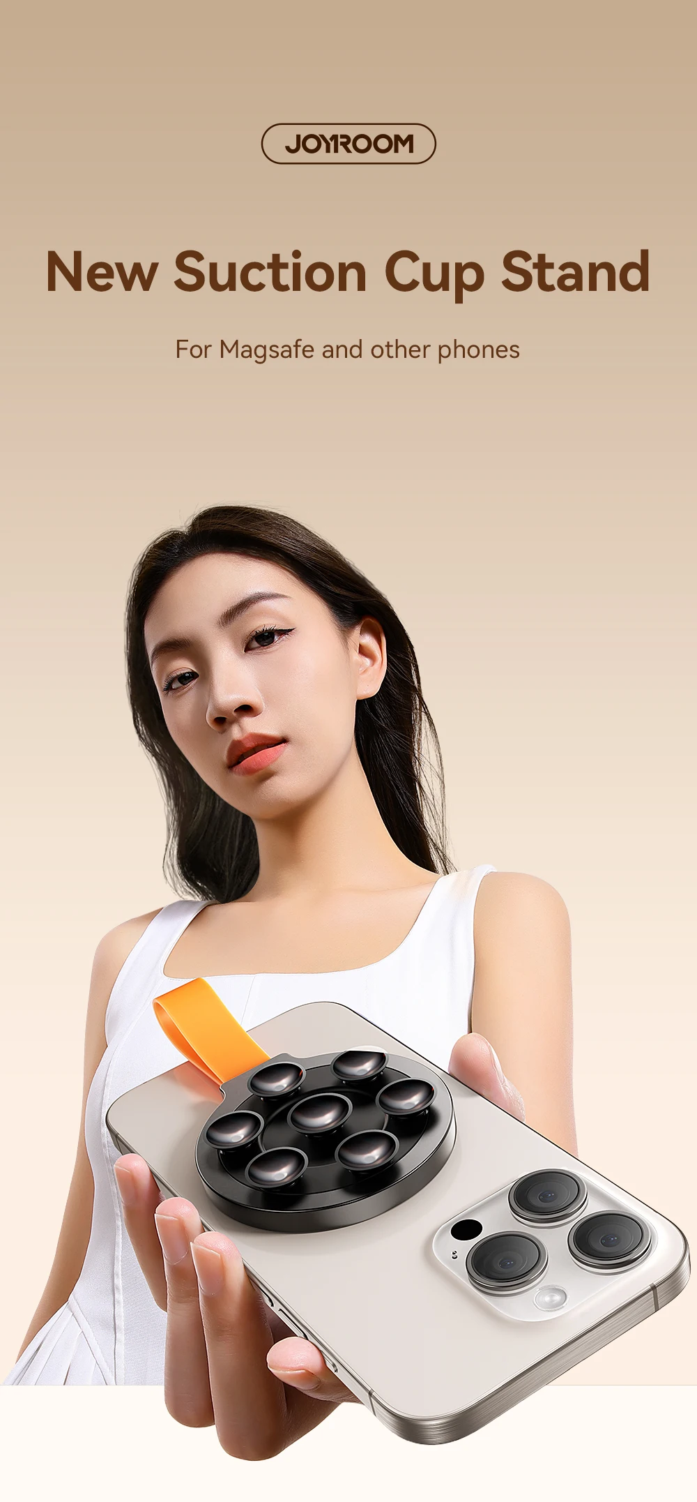 Joyroom Suction Cup Magnetic Phone Holder Universal Hands-Free Silicone Suction
