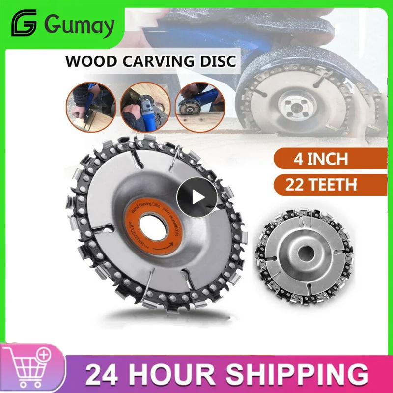 New Wood Carving Disc Woodworking Chain Grinder Chain Saws Disc Chain Plate Tool For 125MM 115MM Angle Grinding 5 Inch 4 Inch 2 5 inch wood carving disc 8 teeth cutting set grinder disc chain plate circular saw blades 16mm arbor angle grinder center hole