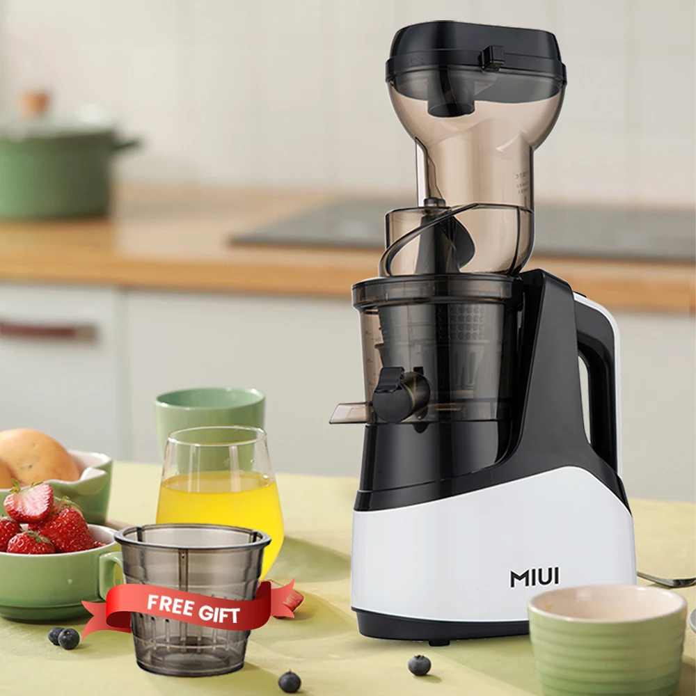 MIUI Original Juicer Masticating Slow Cold Press Juicer with Ice Cream Strainer Filter-Free Easy to Clean Large Diameter fruit juicer