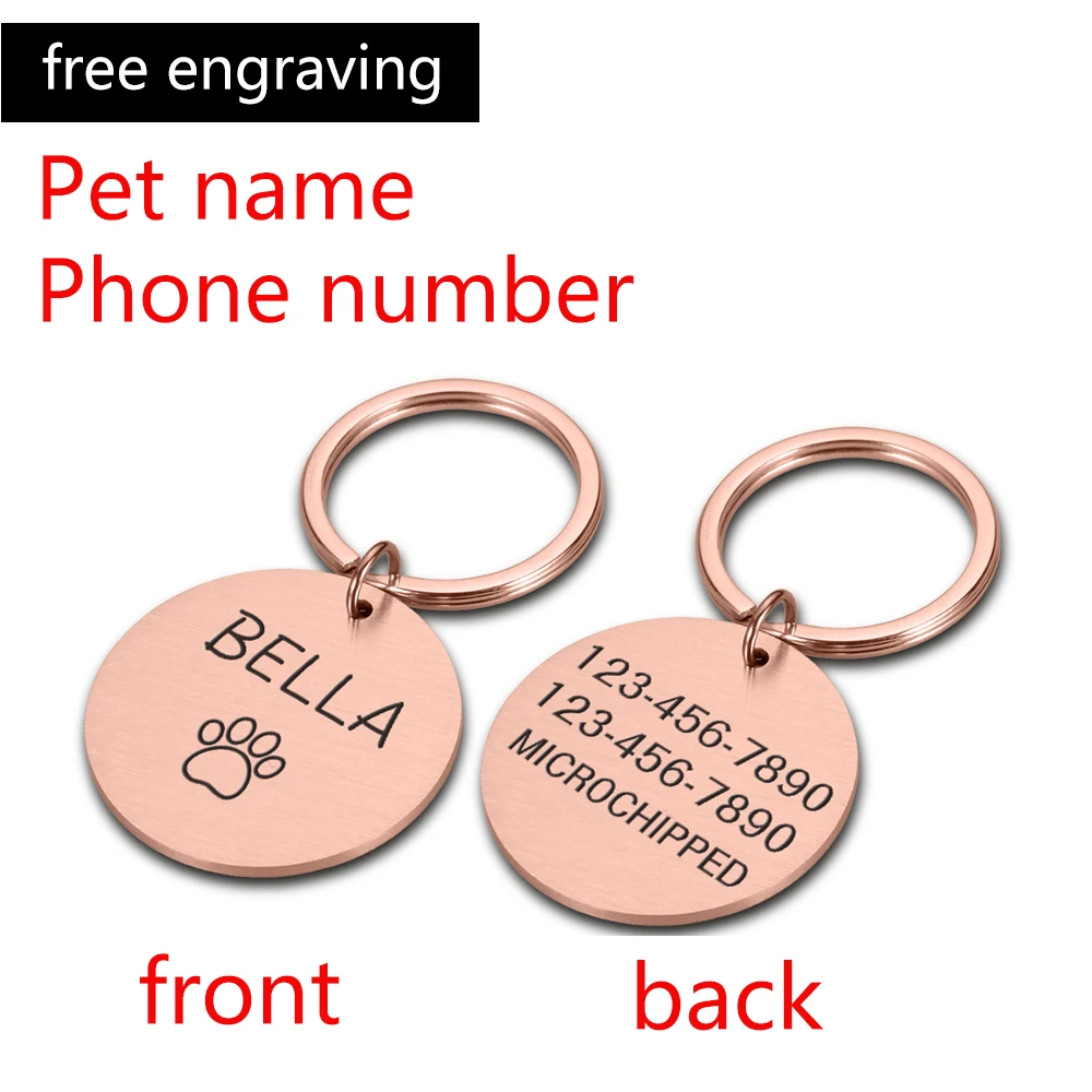 Double-side Customized Name Address Tags Pet Dog Tags Cat Collar Accessories Pet ID Dog Tags Collars Stainless Steel Cat Tag shock collar for small dogs Dog Collars