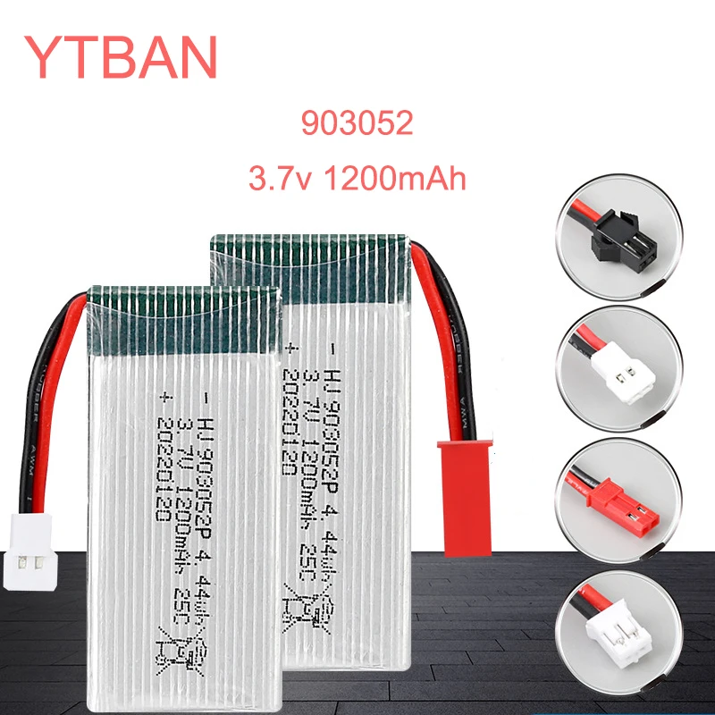 

903052Polymer lithium battery 3.7V 1200Mah High Rate 25C Lithium Ion Polymer Li-po Rechargeable Battery For Drone Aircraft Plane