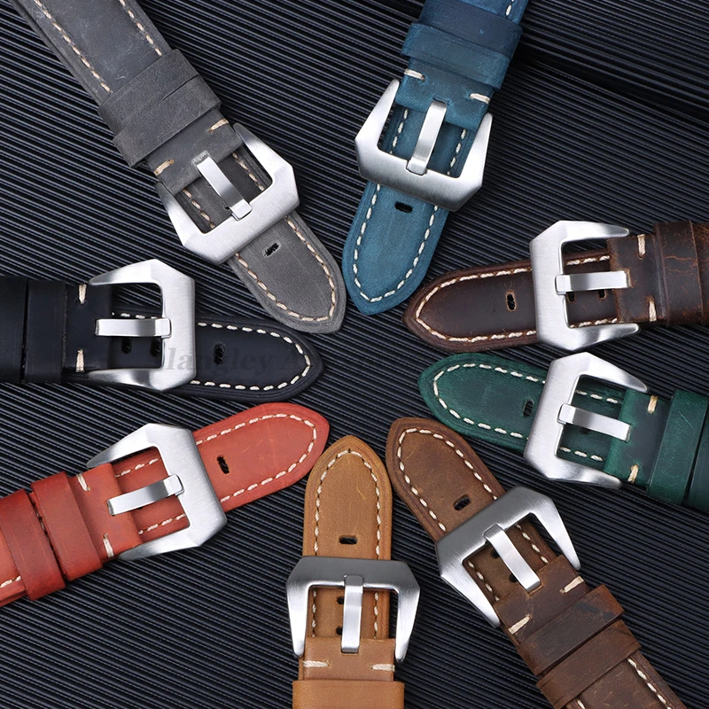 Dark Brown Crazy Horse Leather Watch Strap – Genuine Leather Belt