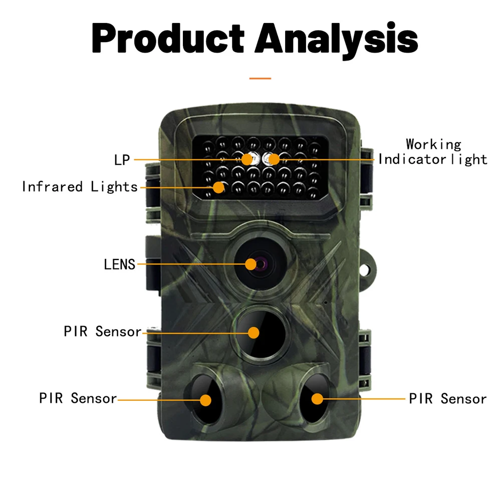 PR3000 32MP 1080P Night Photo Video Taking Trail Camera Multi-function Outdoor Huntings Animal Monitoring Camera IP54 Waterproof