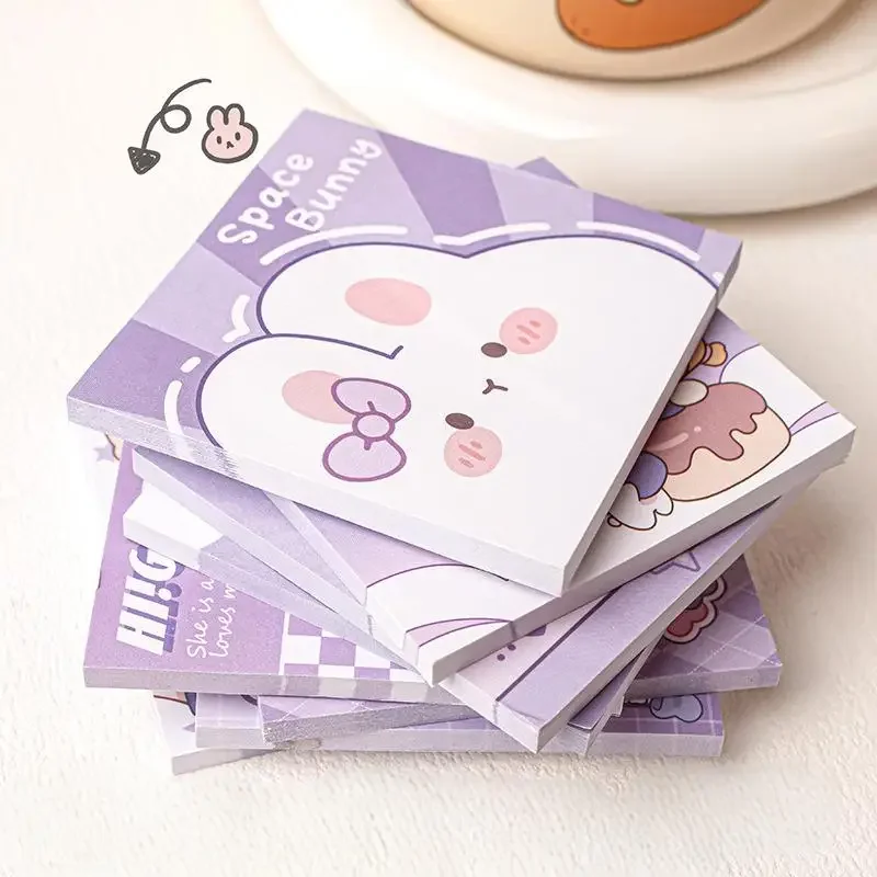 50 Sheets Student Cartoon Posted It Paper Capybara Panda Memo Sticky Notes Stationery Stickers Notebook Planner Message Sticker 4