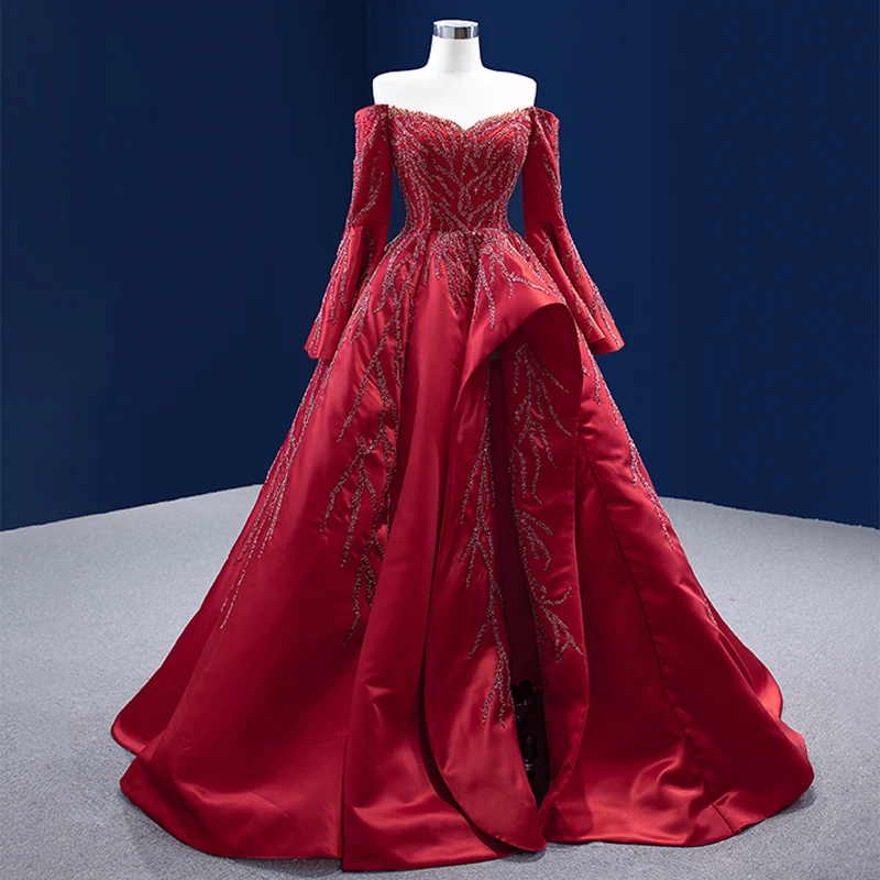 Exquisite 2022 Wedding Dress Satin High Low Sweetheart Wedding Gown For Bride 2022 Beading RSM222108 Vestido De Novia 3