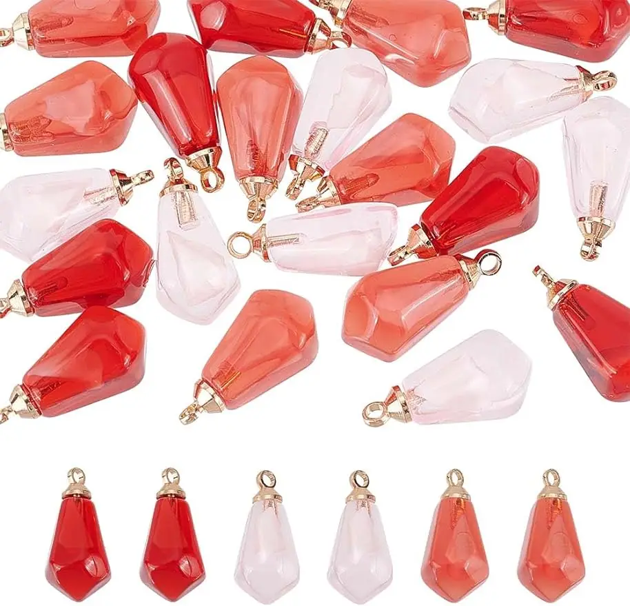 

30Pc 3Colors Fruit Charms Resin Charms Pendants Clear Pomegranate Seed Charms Beads with Light Gold Loops for DIY Crafts Jewelry