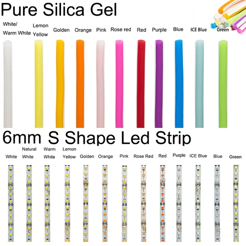 개별 실리콘 네온 스트립, 유연한 120LED 테이프, 2835SMD, LED 네온 사인 방수, IP67, DC12V, 6mm, 8mm, 12mm 2