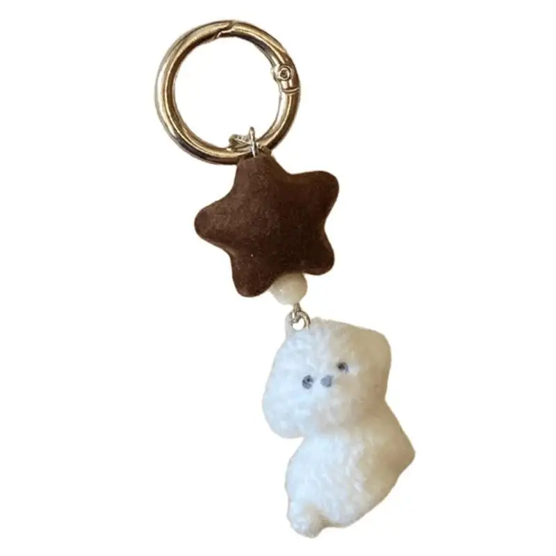 A52E Cosy Plush Keychain mit niedlichen Stern und tierischen stilvollen Rucksackverzierungen Perfekt zum Dekorieren von Tasten – Detail 7