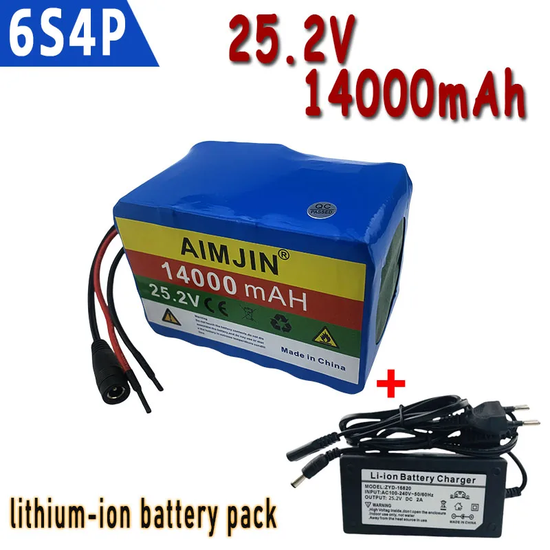 

6S4P 25.2V 14000mAh 18650 Lithium Batterie Pack Protection Rechargeable battery + Chargeur