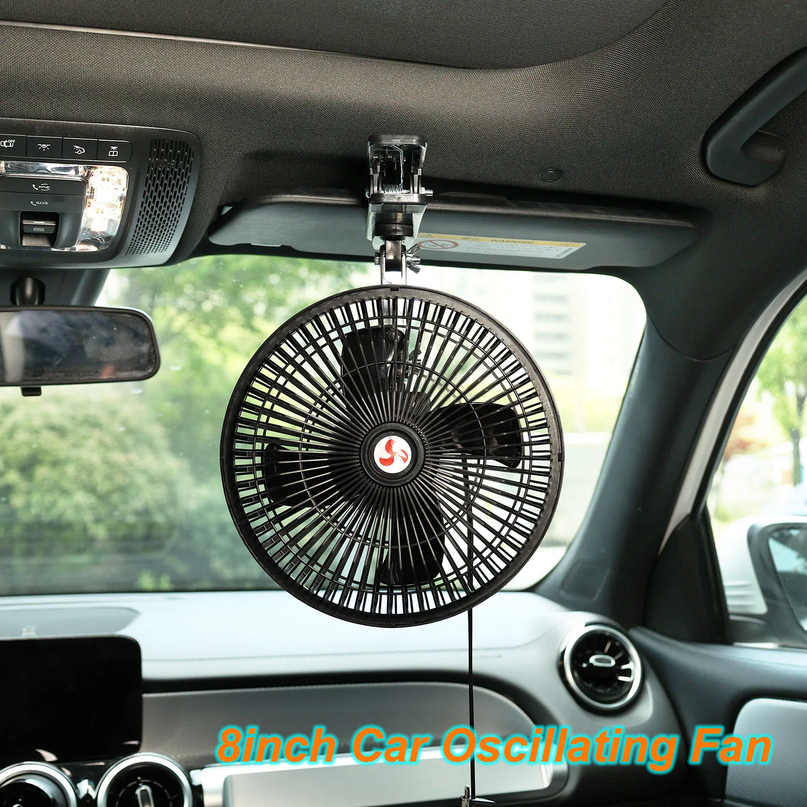12V 8'' Summer Portable 360 Rotatable Car Cooling Oscillating Fan Ceiling Travel Adjustable Clip On Auto Electric Fan Cooler For Electric Fan Car Fan