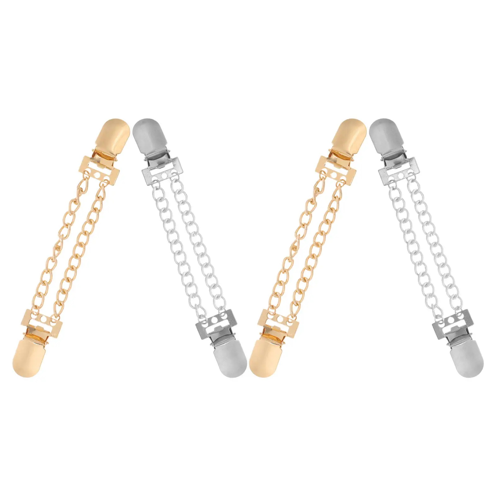 4개 금속 가디건 클립 스웨터 숄 체인 클래스프 여성용 드레스 허리 클립 빈티지 스웨터 클래스프 셔츠 칼라 브로치