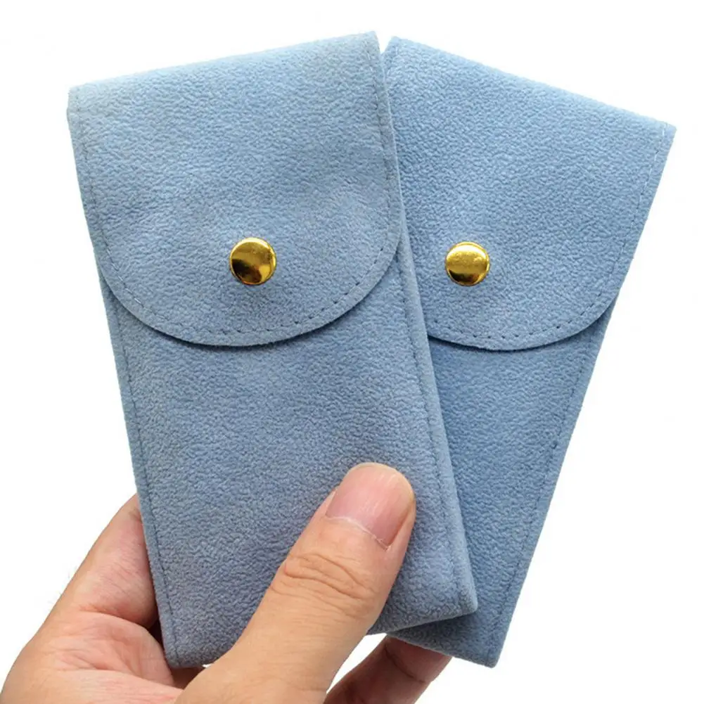 Portable Watch Bag Gift Shock-proof Press Button Short Velvet Snap Design Jewelry Box Watch Packing Pouch