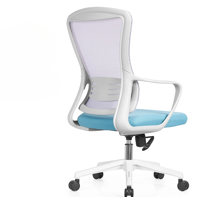 Gray frame staff office chair lift waist mesh fabric ventilator