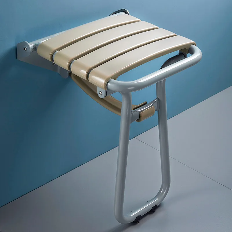 Wall Mounted Shower Seats Folding Shower Bench Bathroom Chair Stool with Non-slip Feet for Elderly Disabled Shoe Changing Stool 4