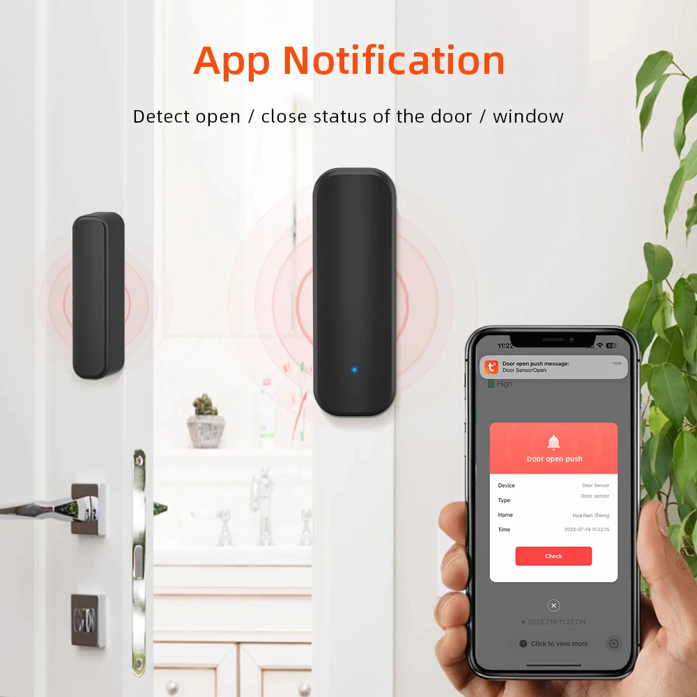 Door Window Sensor WiFi Door Open Closed Detectors Tuya Window Sensor with App Notification Alert Contact Sensor for Home Security