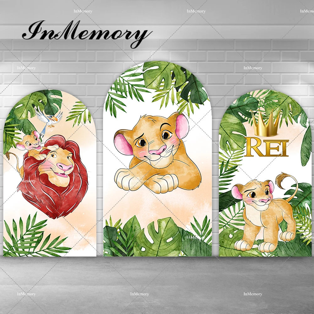 

Cartoon Lion King Simba Arch Backdrop Cover Boys Baby Shower Safari Jungle Birthday Party Chiara Backgrounds Doubleside Custom