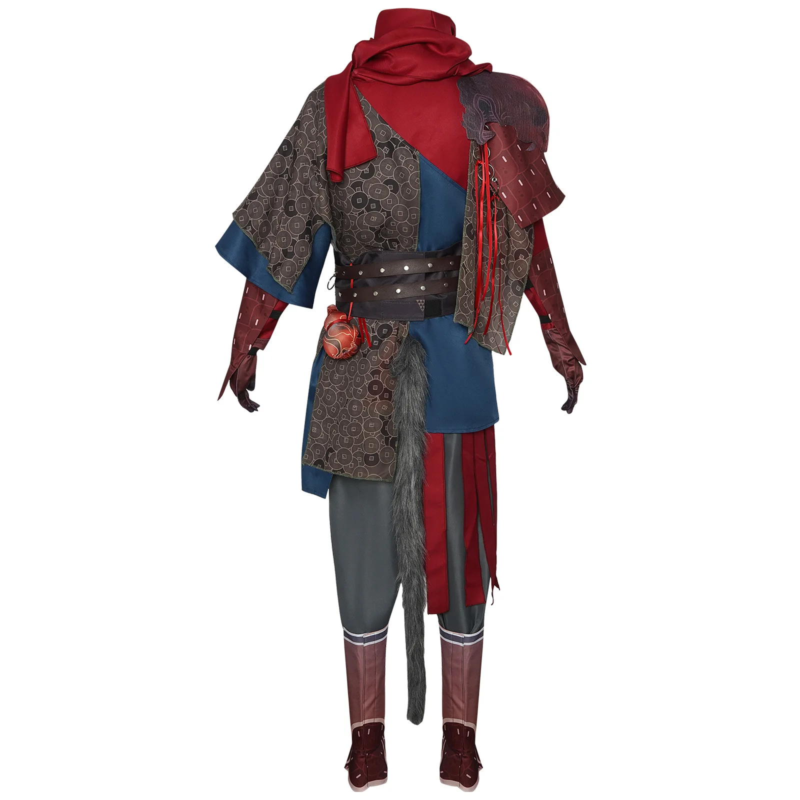 Black Myth: Wukong Sun Wukong Cosplay Costume with Red and Blue Armor for Adults