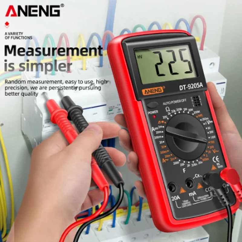 Aneng Dt9205A Multimetro Digitale Ac/Dc Transistor Tester Elettrico Ncv Test Meter Profesional Analogico Auto Range Multimetro
