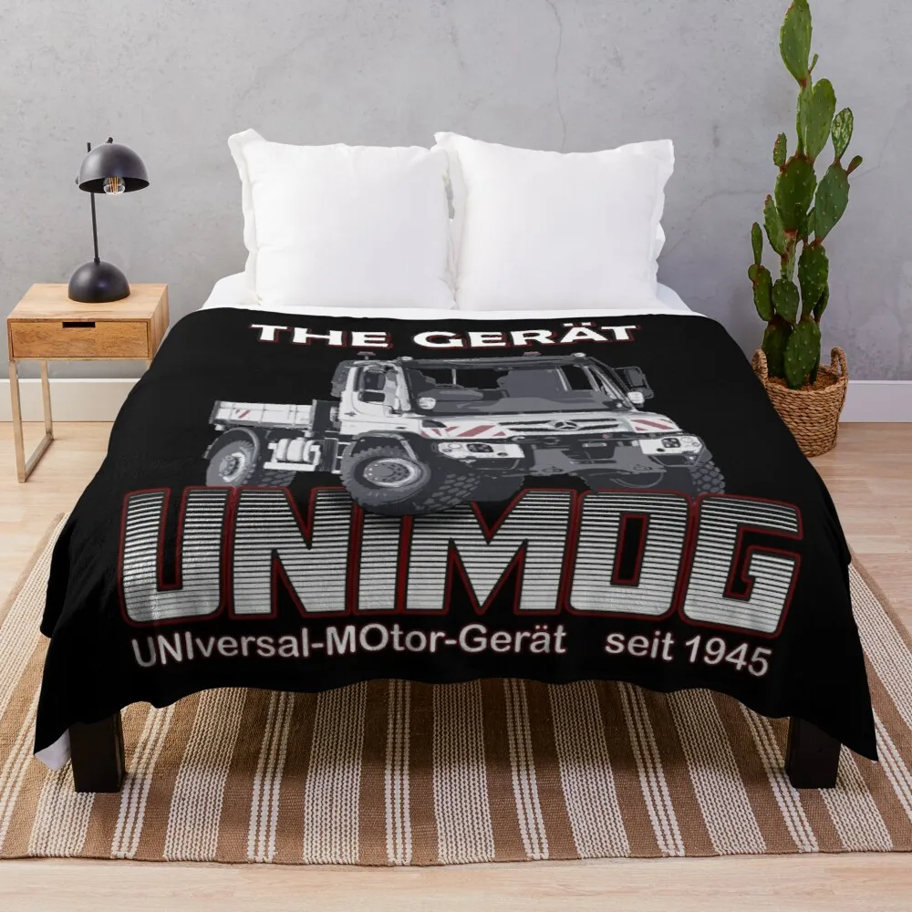 

THE GREAT UNIMOG 530 (UNIversal-MOtor-Gert) - on black Throw Blanket Vintage Blanket
