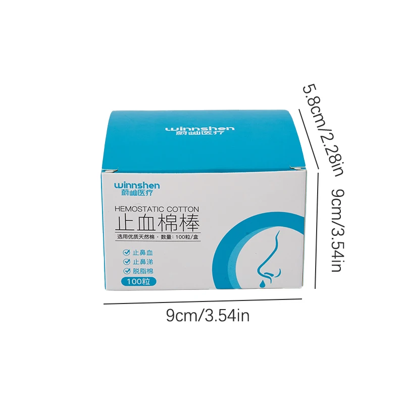 Dental Hemostatic Cotton Swab Roll 100pcs/box