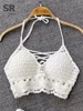 SINGREINY Knit Two Piece Sets Women Summer Vacation Backless Camisole Elastic Waist Shorts Hollow Out Y2K Beach Style Suits 3