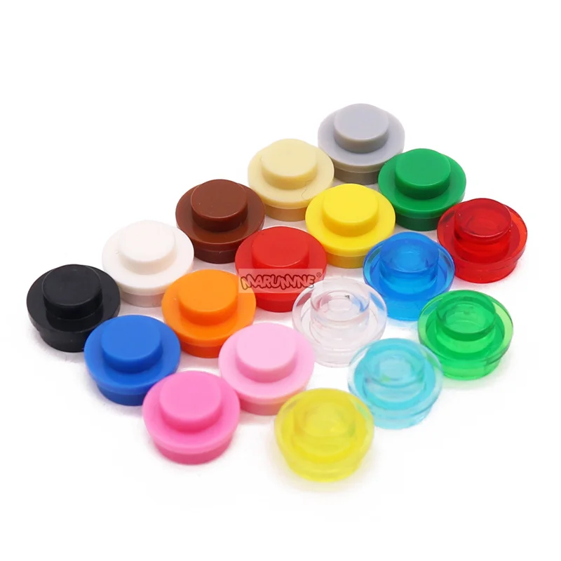MARUMINE 1x1 Round Plate Bricks - 1000PCS Straight Edge Building Blocks