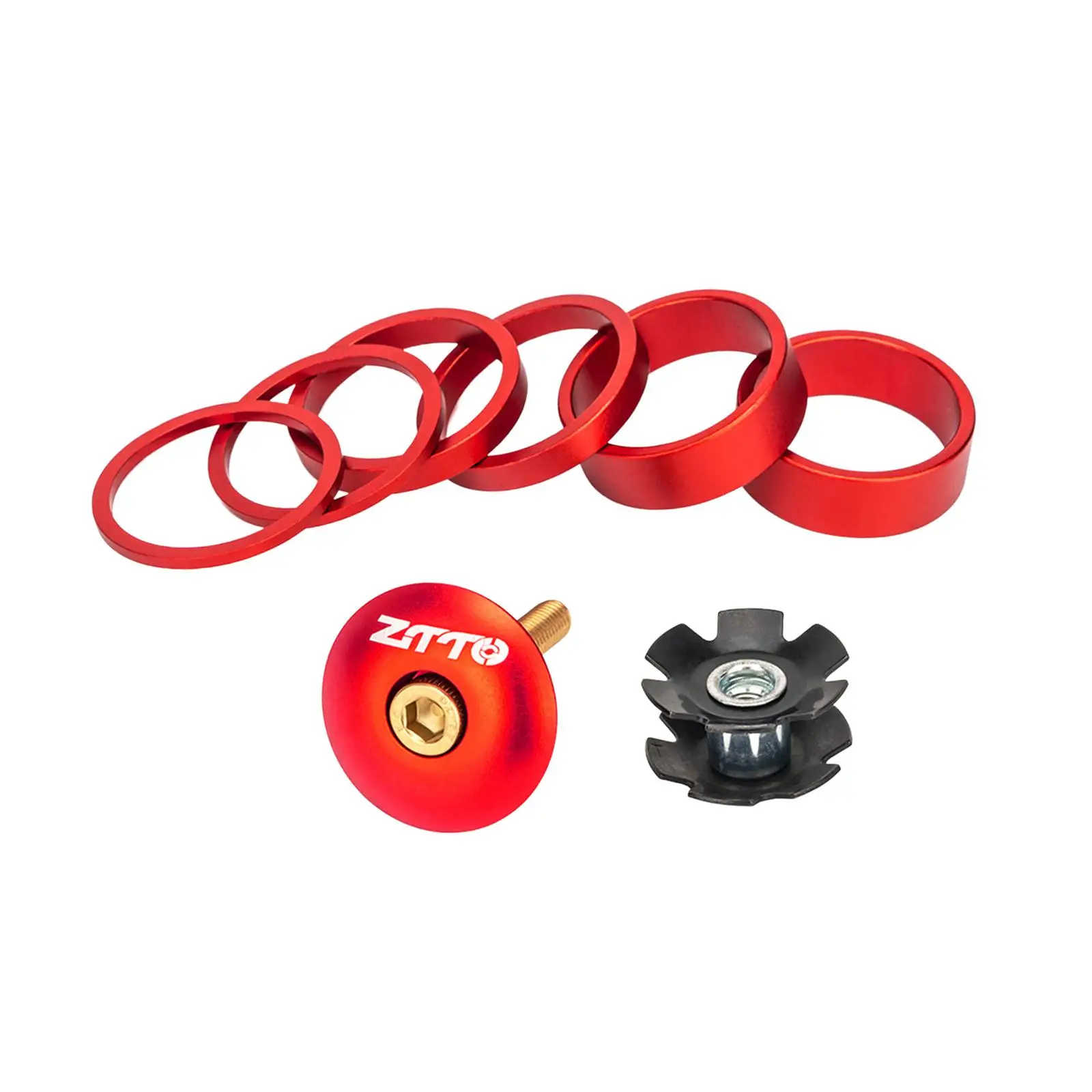 Bicycle Headset Bike Headset Tools Aluminum Alloy Sturdy Durable Bike Fork Washer Set Road Headset Spacers Biking Accessories