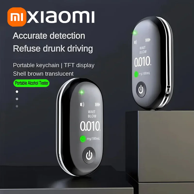 Xiaomi Portable Mini Digital BreathAlcohol Tester Professional Breathalyzer With LCD Display Electronic Alcohol Tester alcohol tester breath alcohol tester